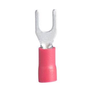 Gardner Bender 22 - 16 AWG #4 - 6 Stud Size Vinyl-Insulated Spade Terminals Red (75-Pack) 75-111