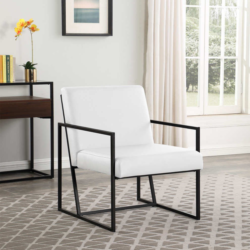 Landon Modern Arm Chair with Metal Frame   Transitional   Armchairs And Accent Chairs   by Best Master Furniture  Houzz