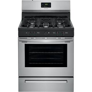 Frigidaire 30 in. 5 Burner Freestanding Gas Range in Stainless Steel FCRG3052AS