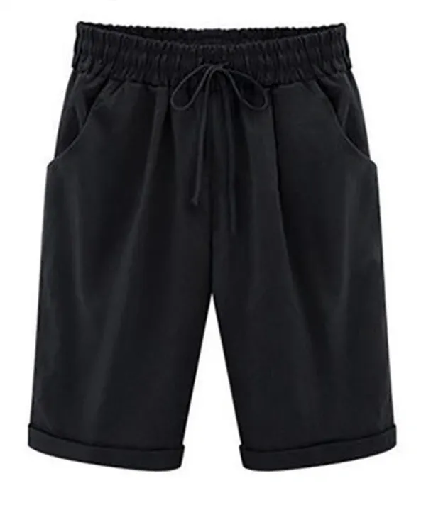 Plus Size Casual Shorts With Pockets for Holiday