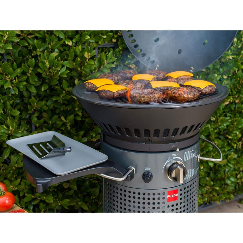 Fuego Element Hinged 2-Burner Propane Gas Grill in Gray F21C-H