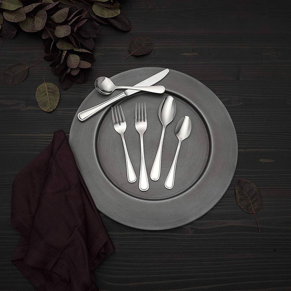 Oneida New Rim Silver 1810 Stainless Steel European Table Fork (12-Pack) T015FDIF