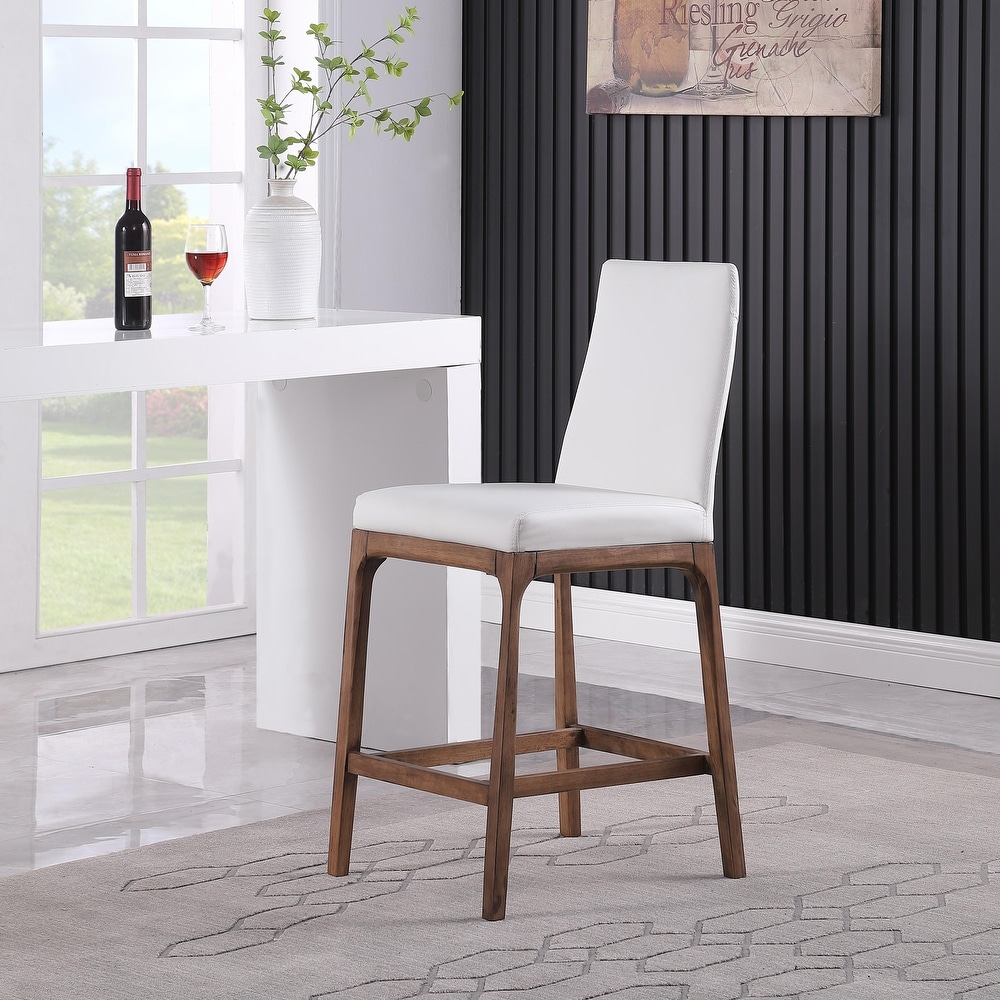 Somette Modern Counter Stool with Solid Wood Base