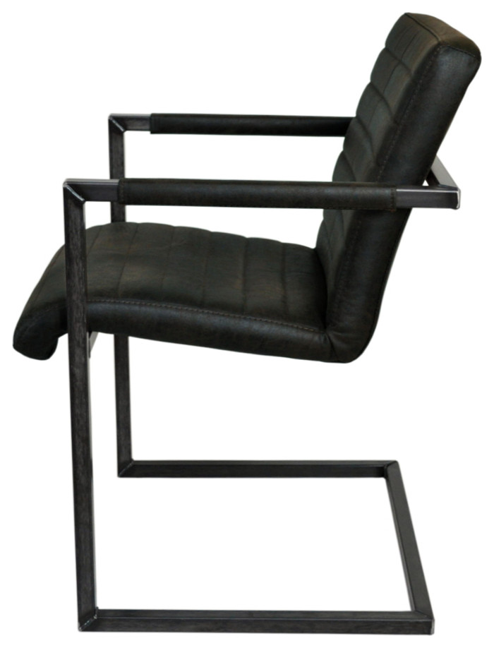 JAMIL Leather Chair   Industrial   Dining Chairs   by Table World  Houzz