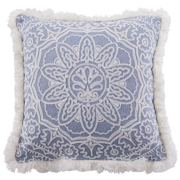 Bennett Embroidered Fringe Decorative Pillow Villa Lugano By Levtex Home