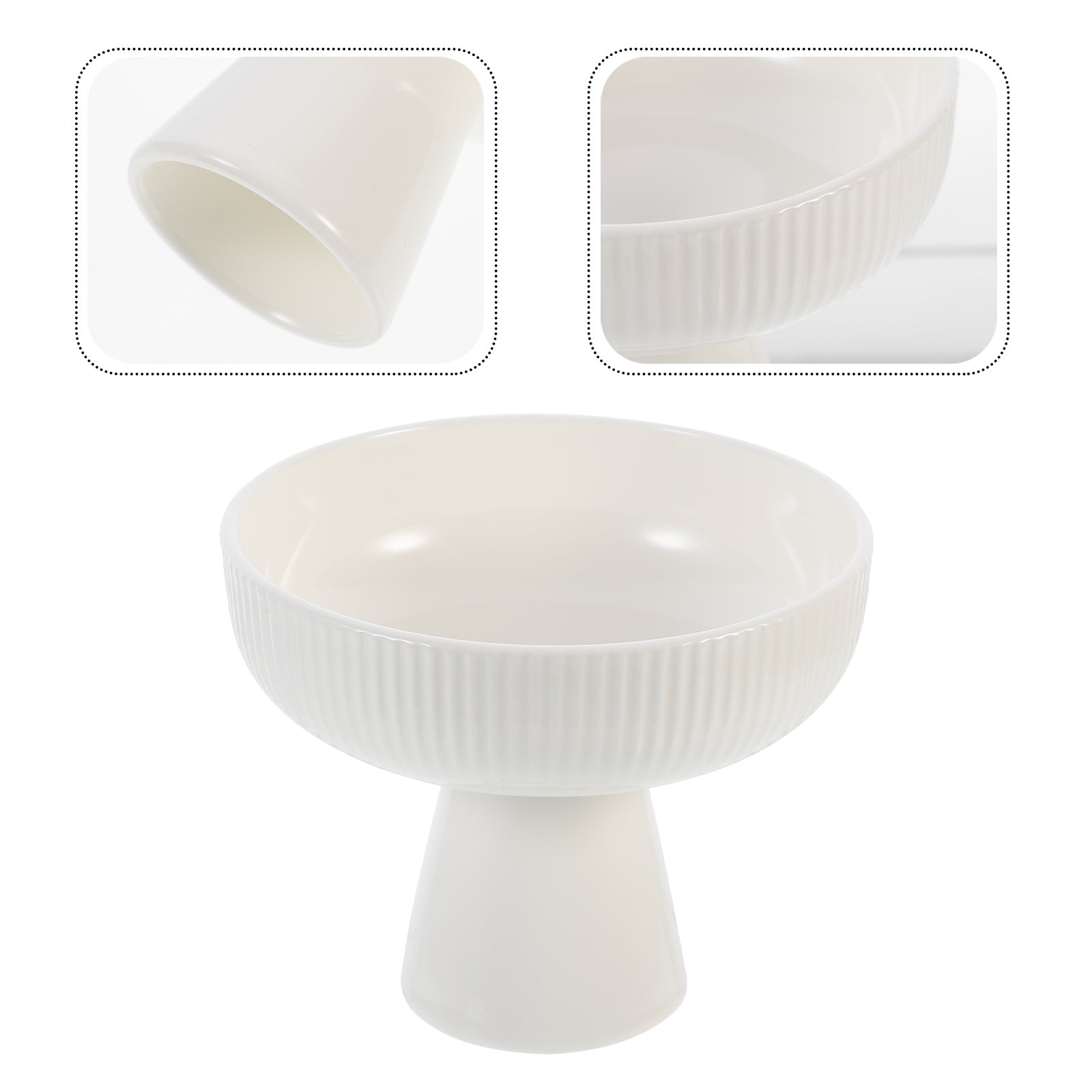 Nuolux Bowl Cup Footed Bowls Fruitceramic Decorative Dessert Cream Ice Bowl Kitchen Servingsalad Small Pudding Display Stand