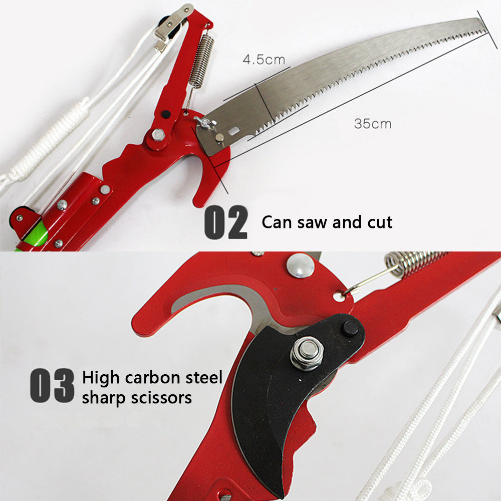 EQCOTWEA 26feet Tree Pole Pruner Saw Trimmer Scissors Garden