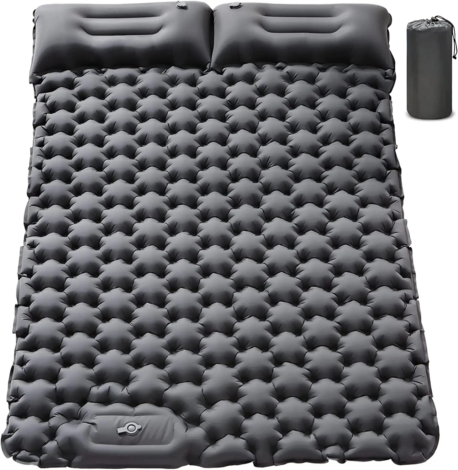 Double Sleeping Pad for Camping Upgraded Inflatable Camping Pad 2 Person with Pillow Camping Sleeping Mat for Backpacking Hiking