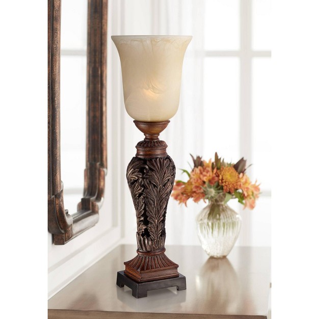 High Double Bronze Alabaster Glass Shade For Bedroom Living Room Nightstand Bedside