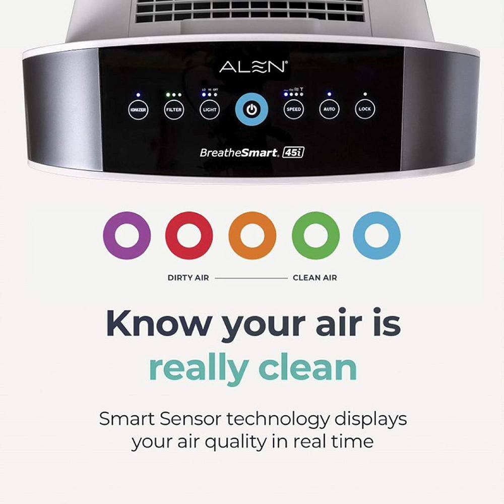 Alen BreatheSmart 45i Air Purifier with Pure True HEPA Filter for Allergens Dust Mold and Germs - 800 SqFt BreatheSmart-45i-Pure-White