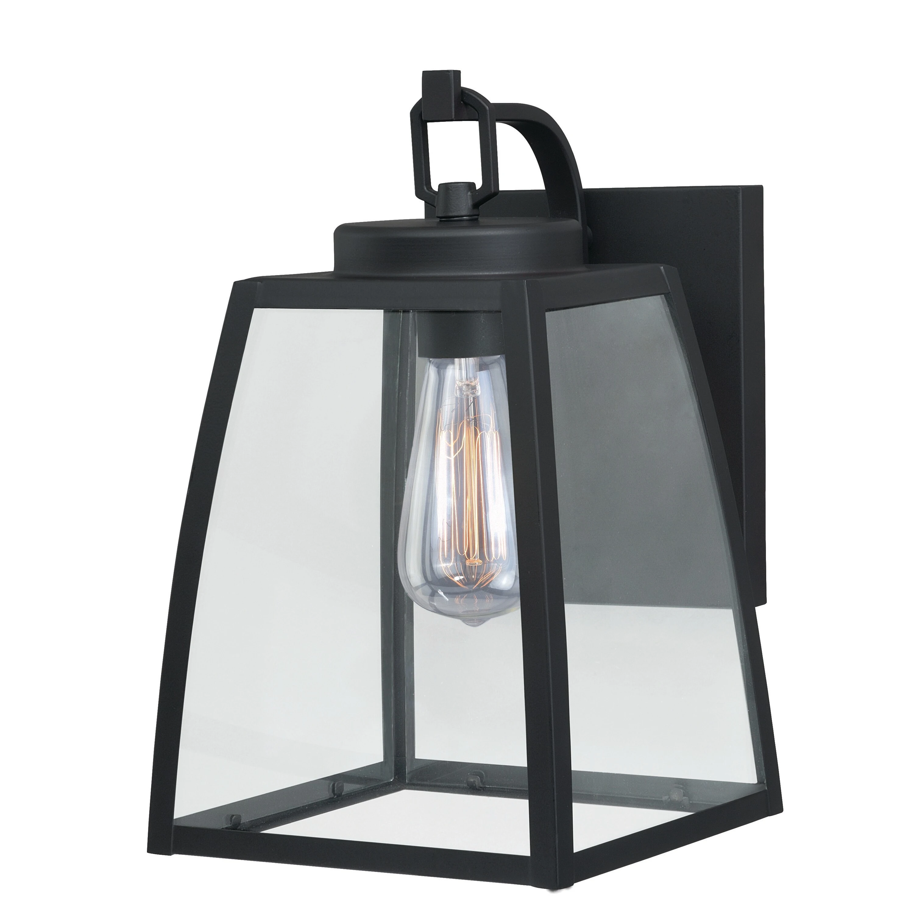 Granville 1 Light Bronze Geometric Outdoor Wall Lantern Clear Glass - 8-in W x 13-in H x 9.25-in D Shopping - The Best Deals on Outdoor Wall Lanterns | 26685055