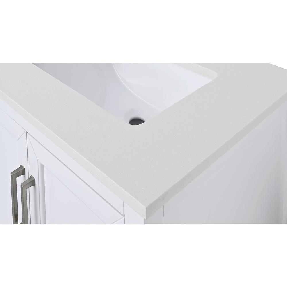 Home Decorators Collection 25 in W x 22 in D Quartz Vanity Top in Warm White with White Basin