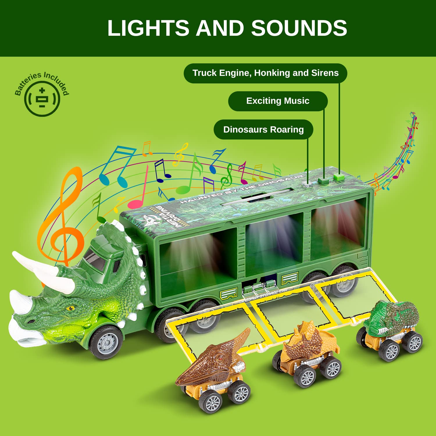 Toyvelt Dinosaur Toys for Kids 3-5 -Giant Dinosaur Truck， 12 Dinosaurs and 3 Dinosaur Car， with Lights and Sound Effects Best Kids Dinosaur Toys and Toys for 5 Year Old Boys Girls (Dinosaur Boy Toys)