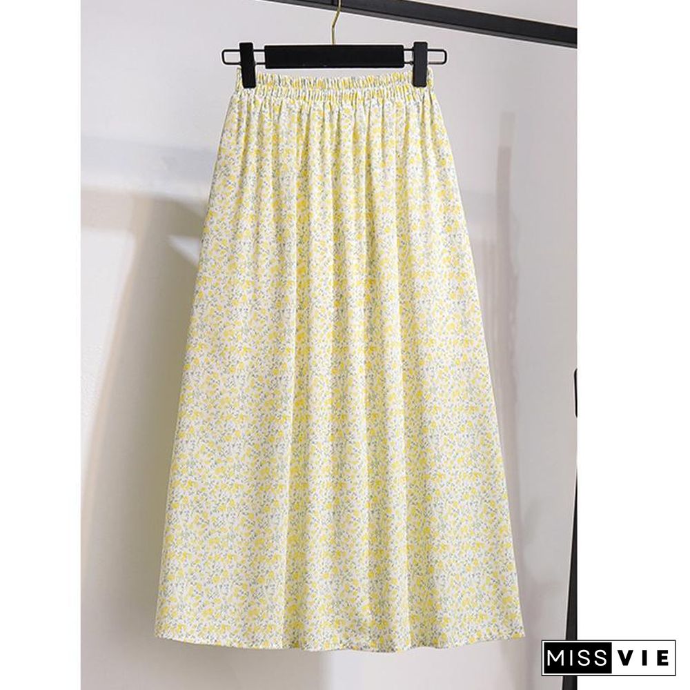 Basic Tee+Floral Print Skirt P10139