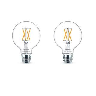 Philips Soft White G25 LED 40-Watt Equivalent Dimmable Smart Wi-Fi Wiz Connected Wireless Light Bulb (2-Pack) 555532