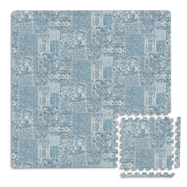 Bazaar Interlocking Floor Tiles Blue Floorpops