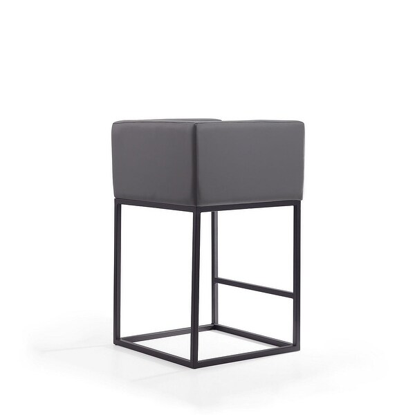 Manhattan Comfort Embassy 34 in. Black Metal Counter Height Bar Stool