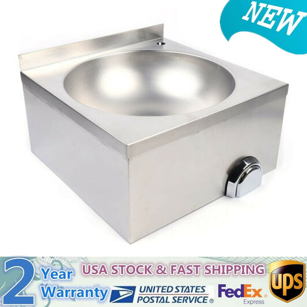 OUKANING Sink Commercial Hand Washing Basin with hot & cold mixer Faucet Stainless Steel