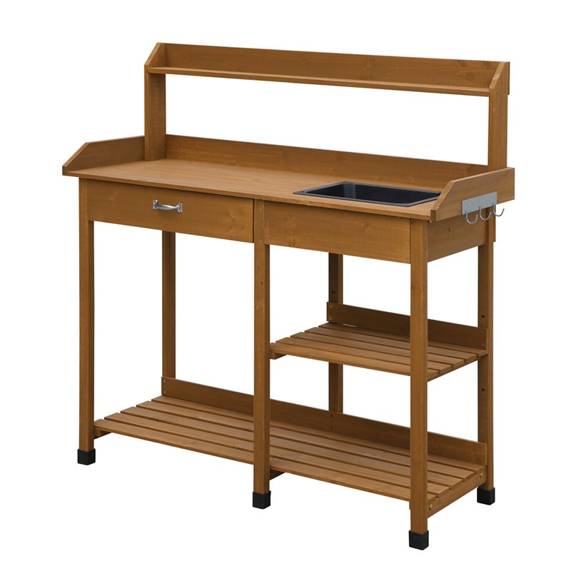 Deluxe Potting Bench, Light Oak