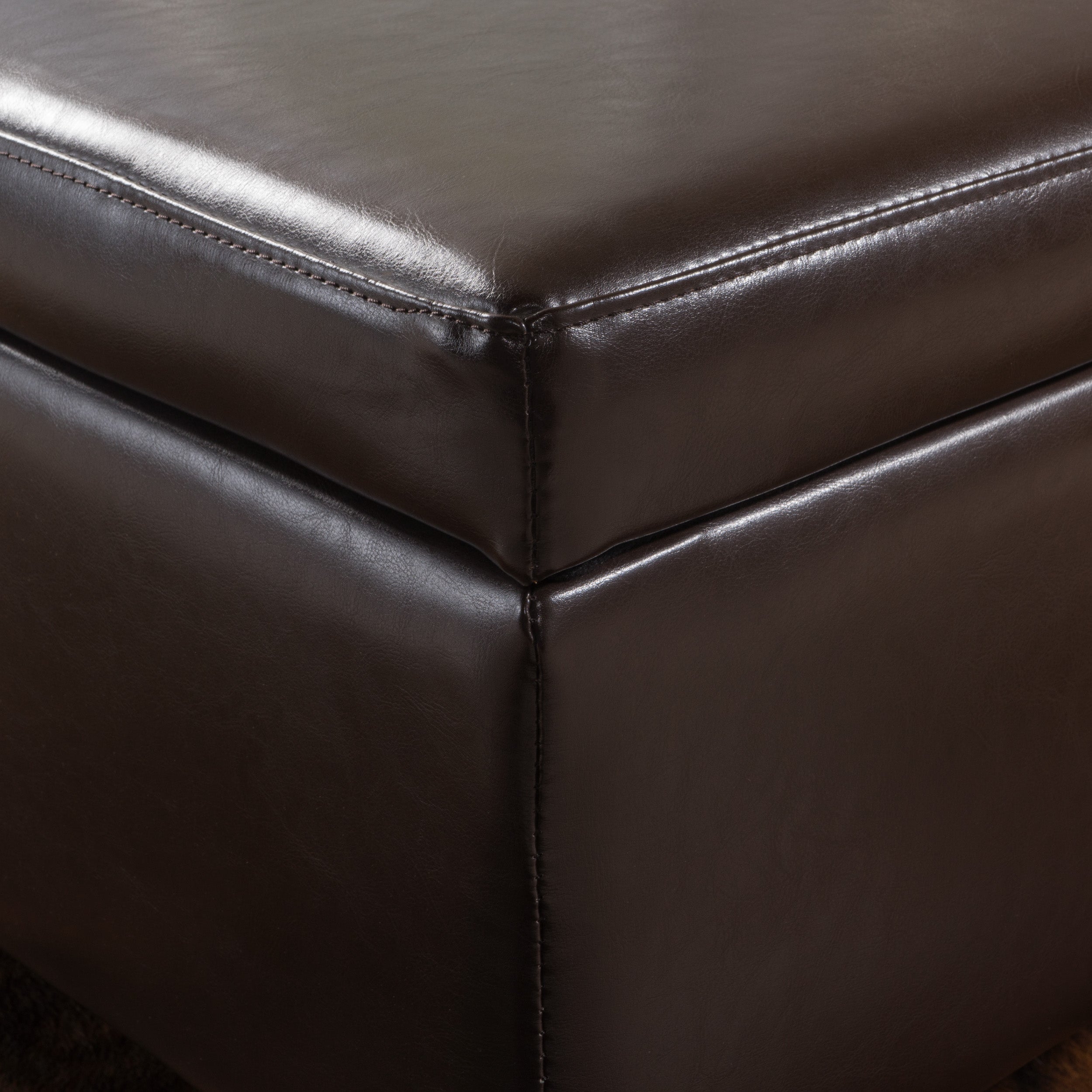 Stratford Leather Storage Ottoman Bench