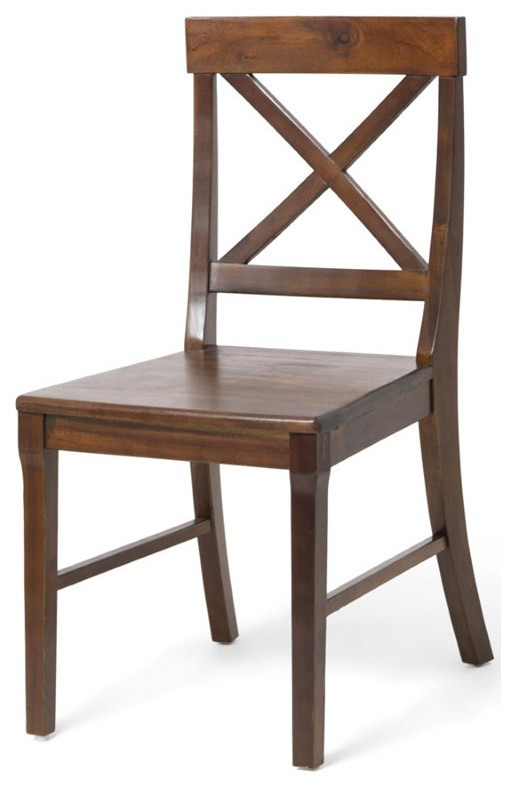 Noble House Bostwick Acacia Wood Dining Chair in Rich Mahogany (Set of 2)   Transitional   Dining Chairs   by Homesquare  Houzz