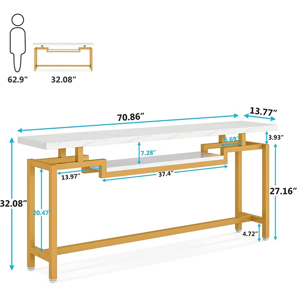 70.9 Inches Console Table  Narrow Long Sofa Tabl Entryway Table for Hallway  Living Room