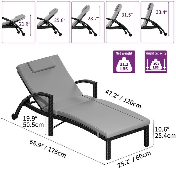 Outdoor Wicker Chaise Lounge