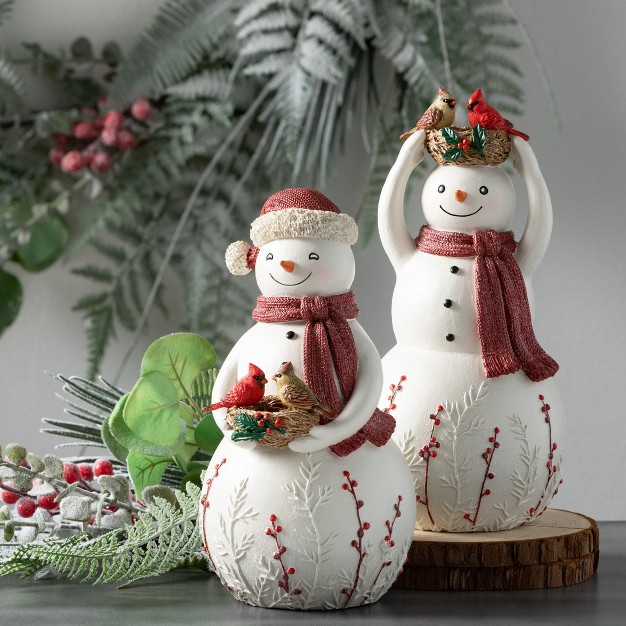 Sullivans Snowmen With Cardinals Multicolor 10 5 quot h Resin Set Of 3