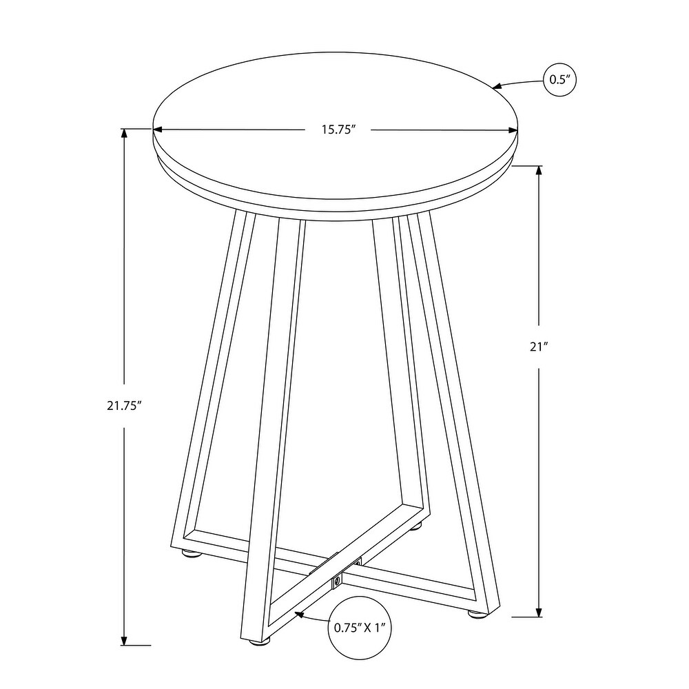 Accent Table  Side  Round  End  Nightstand  Lamp  Living Room  Bedroom  Metal  Laminate  Contemporary  Modern