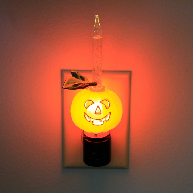 Halloween Jack O Lantern Nightlight Bubble One Night Light 7 0 Inches Pumpkin Electric Plug in 165326 Plastic Orange