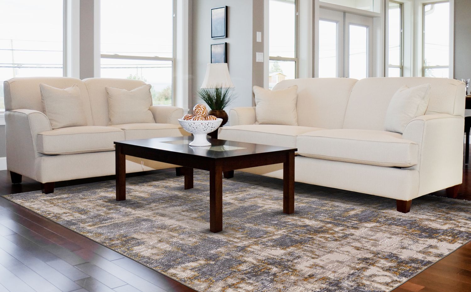 Vanhorn Gray and Gold Rug by BD Fine