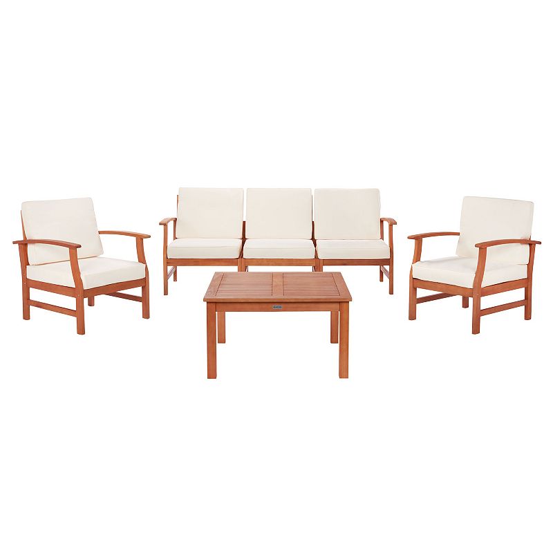 Safavieh Parcer Living Loveseat， Chair and Coffee Table Patio 4-piece Set