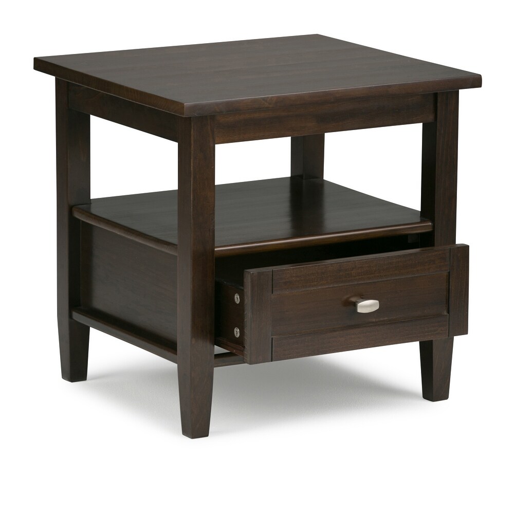 WYNDENHALL Norfolk SOLID WOOD 20 inch Wide Rectangle Transitional End Side Table   20 inch Wide