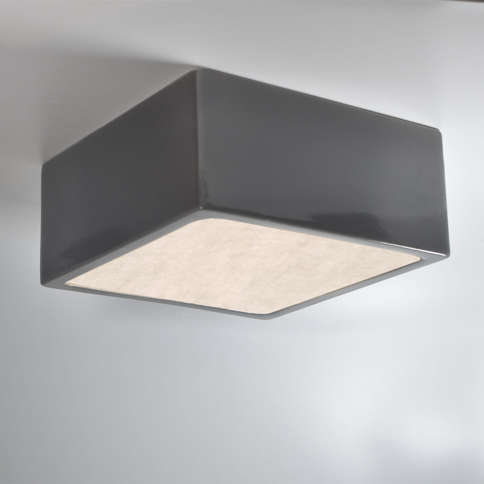 Short Square LED Outdoor Flush   Modern   Outdoor Flush mount Ceiling Lighting   by Justice Design Group LLC  Houzz