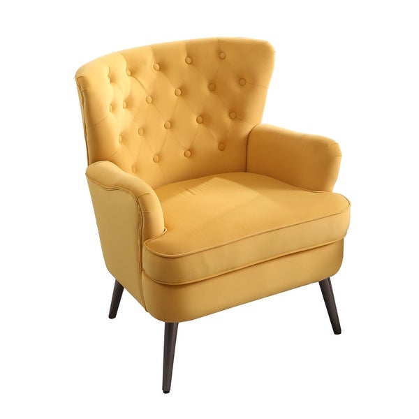 Modern Fabric Button Tufted Accent Chair with Arms