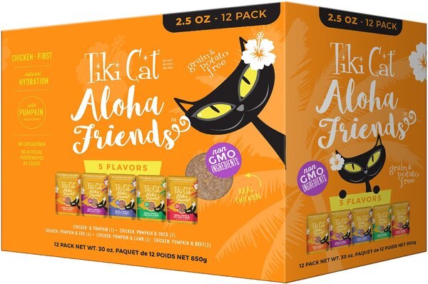 Tiki Cat Aloha Friends Chicken Variety Pack Grain-Free Wet Cat Food， 2.5-oz， case of 12