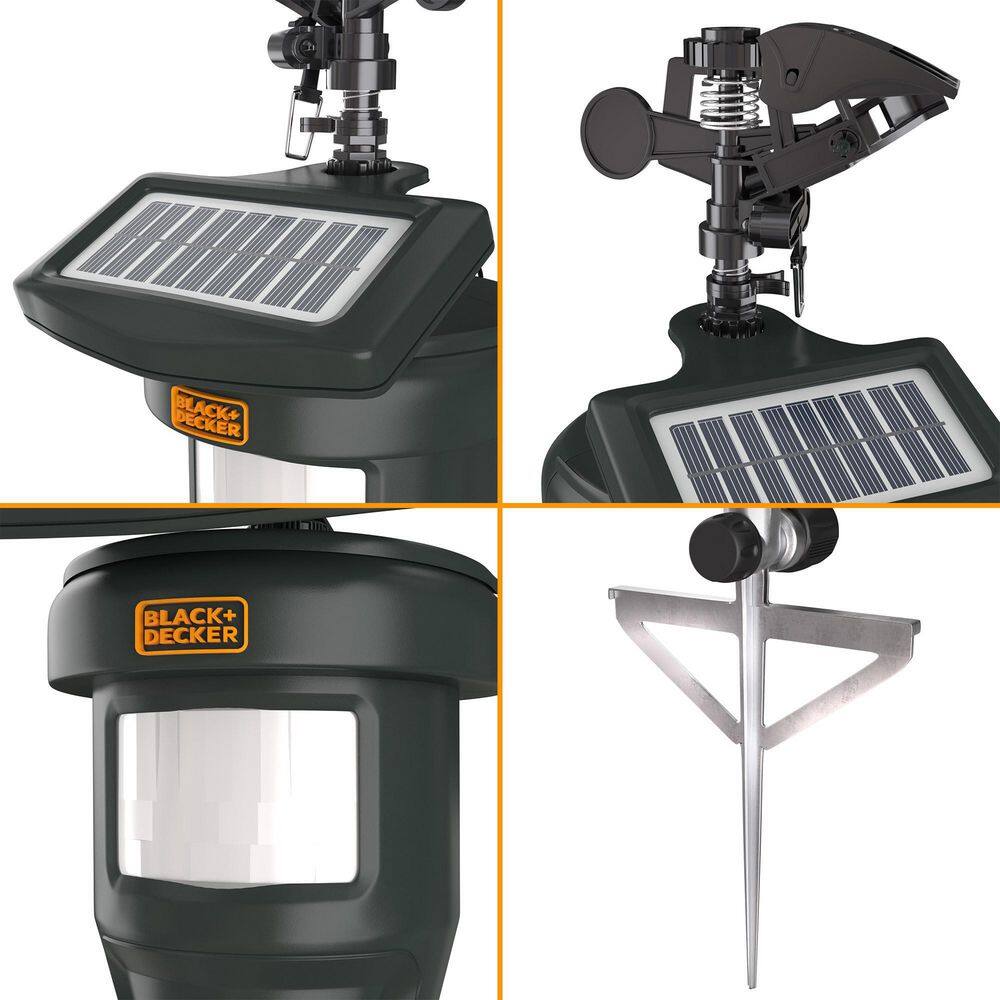 BLACK+DECKER Deer and Cat Repellent Outdoor Solar Powered Motion Activated Sprinkler Pest Deterrent CY- BDXPC803