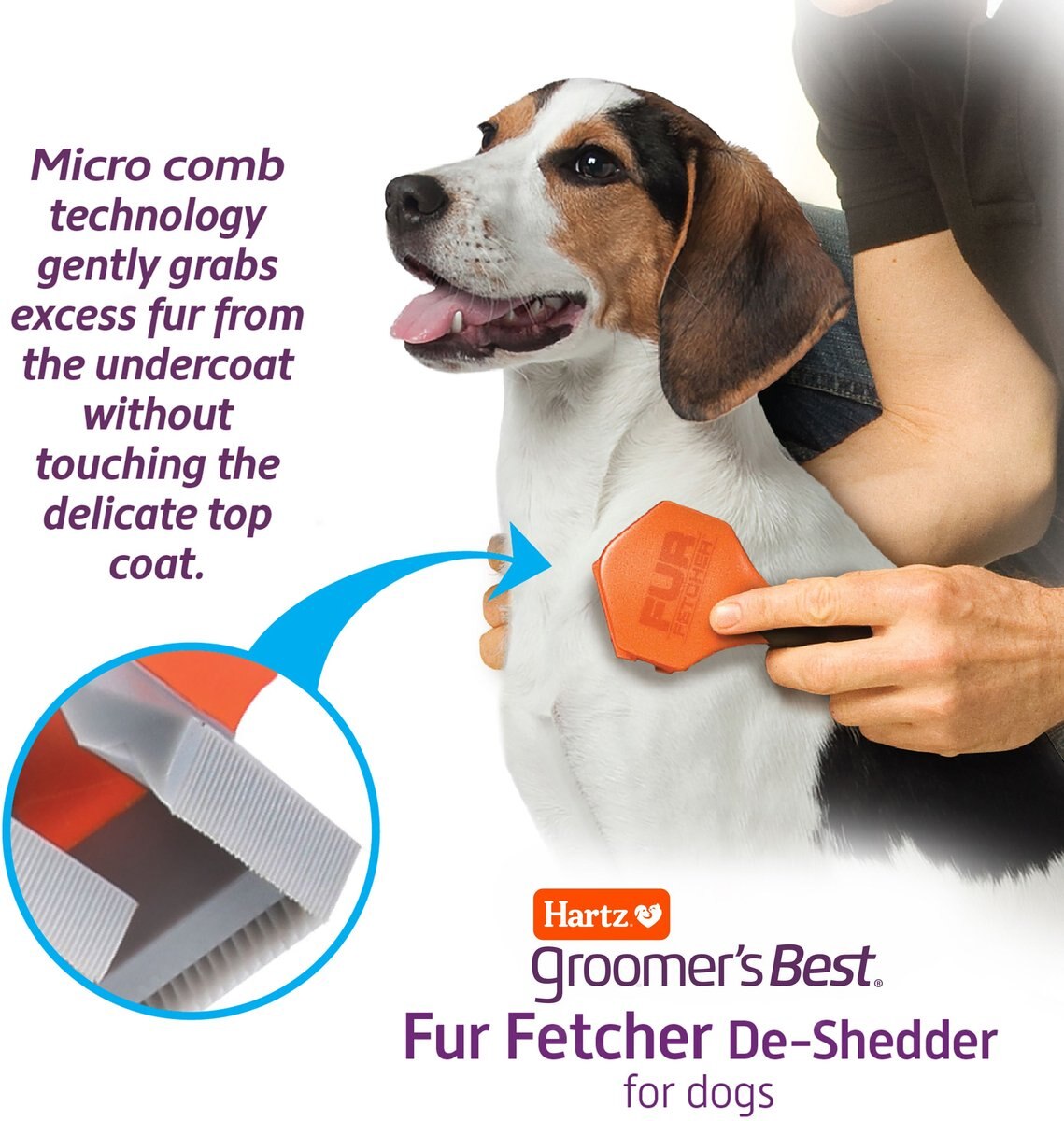 Hartz Groomer's Best Fur Fetcher DeShedding Dog Brush