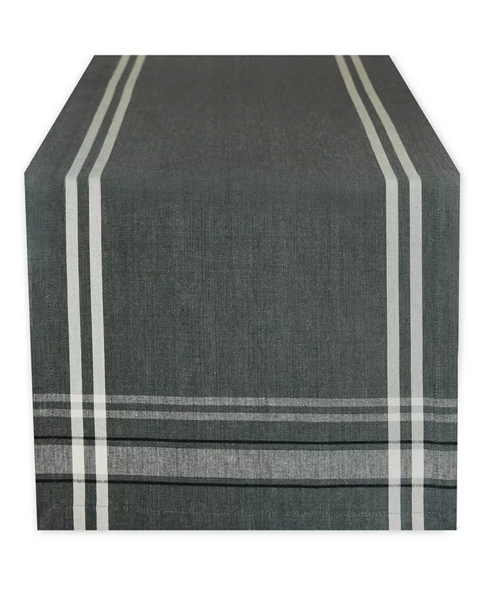 Design Imports Chambray French Stripe Table Runner 14 x 108