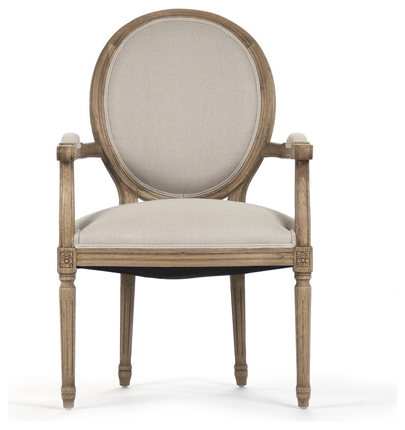 Medallion Arm Chair  Natural Oak   French Country   Armchairs And Accent Chairs   by Nook  ampCottage  Houzz