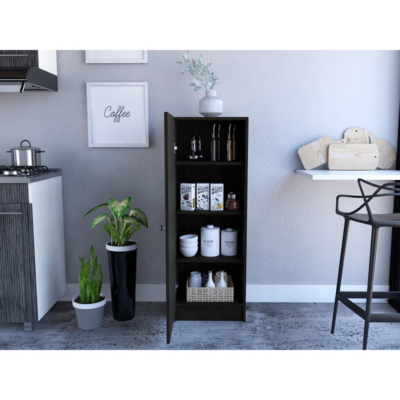 Richmond Rectangle Pantry Cabinet Black Wengue B06...