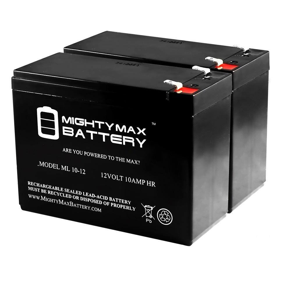 MIGHTY MAX BATTERY 12V 10AH Replaces HE12V127 HGL1012 LCRB1210P NEUTON CE5 POWPS12100 Battery - 2 Pack MAX3430535