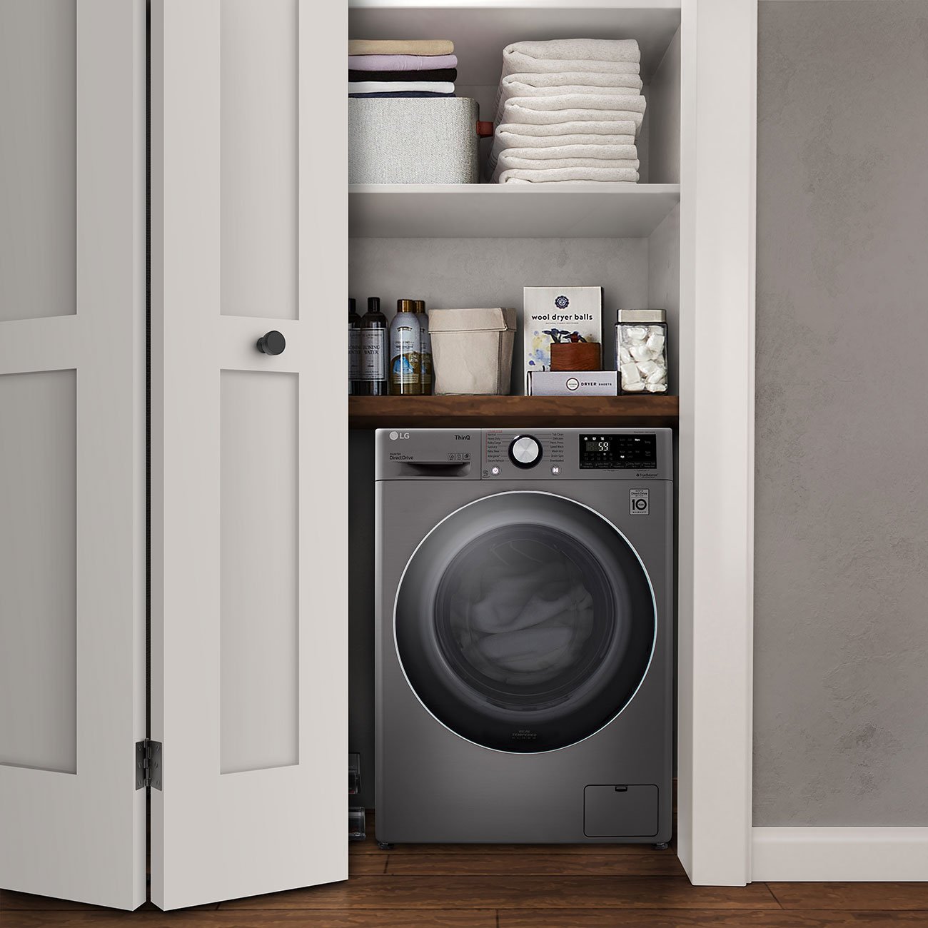 LG 2.4 Cu. Ft. Graphite Steel Compact Front Load Washer and Dryer Combo