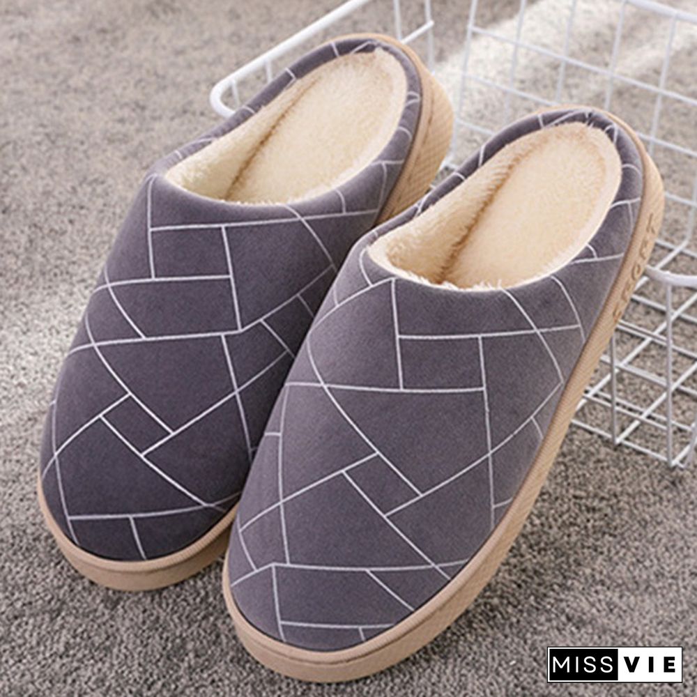 Women's Thicken Winter Cotton Slippers Indoor Household Comfortable Soft Home Non-Slip Warm Shoes