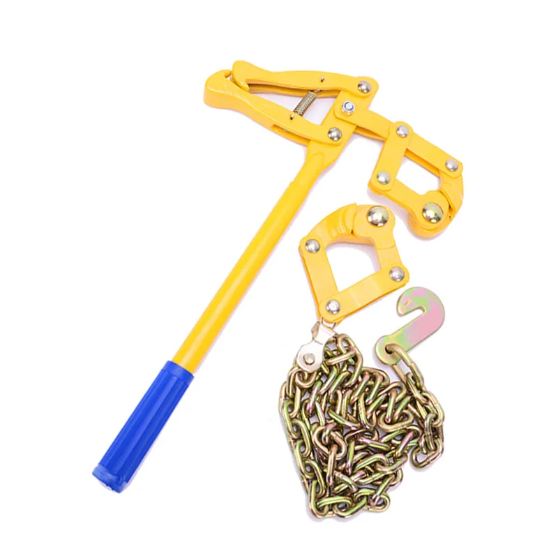 Easily assembled sustainable yellow livestock farm fencing wire chain strainer