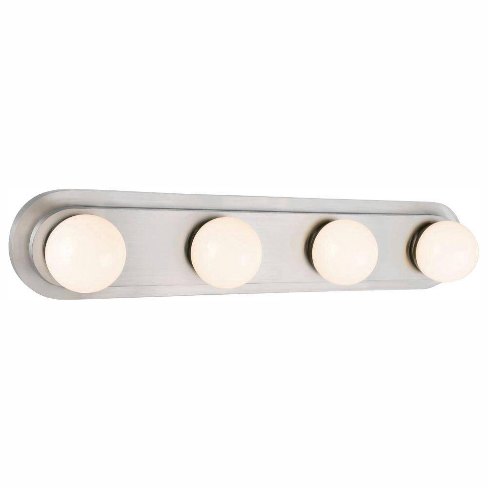 Hampton Bay Midford 160-Watt Equivalent 4-Light Brushed Nickel Integrated LED Hollywood Vanity Light 5900-SN