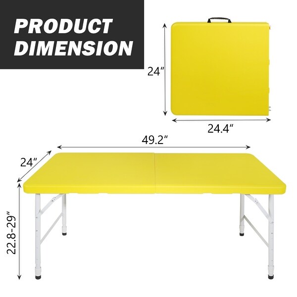 4ft Portable Folding Table Indoor Outdoor Foldable Table for Camping