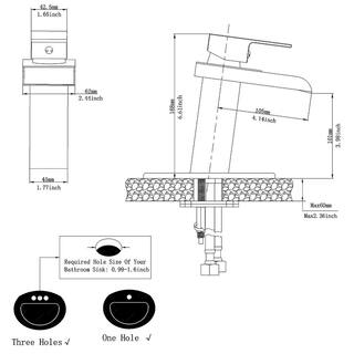 BWE Waterfall Single Hole Single-Handle Low-Arc Bathroom Faucet With Supply Line in Polished Chrome A-96009-chrome