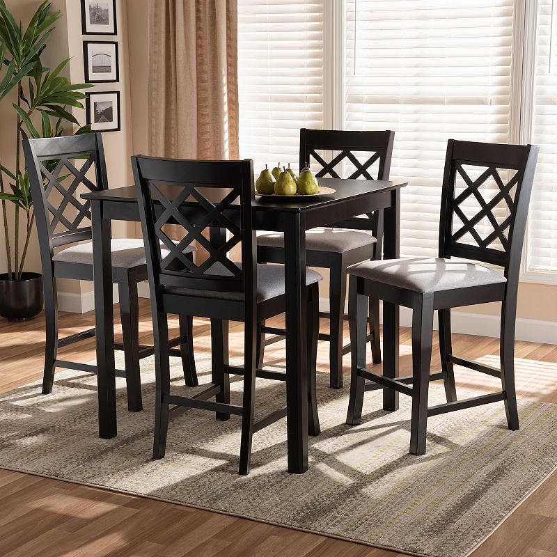 Baxton Studio Alora Pub Table and Stool 5-piece Set