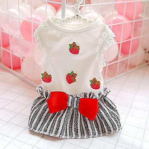 Strawberry Princess Dog Dress Summer Small Dog Pet Clothes Puppy Cat Dress Yorkshire Shih Tzu Wedding Dress